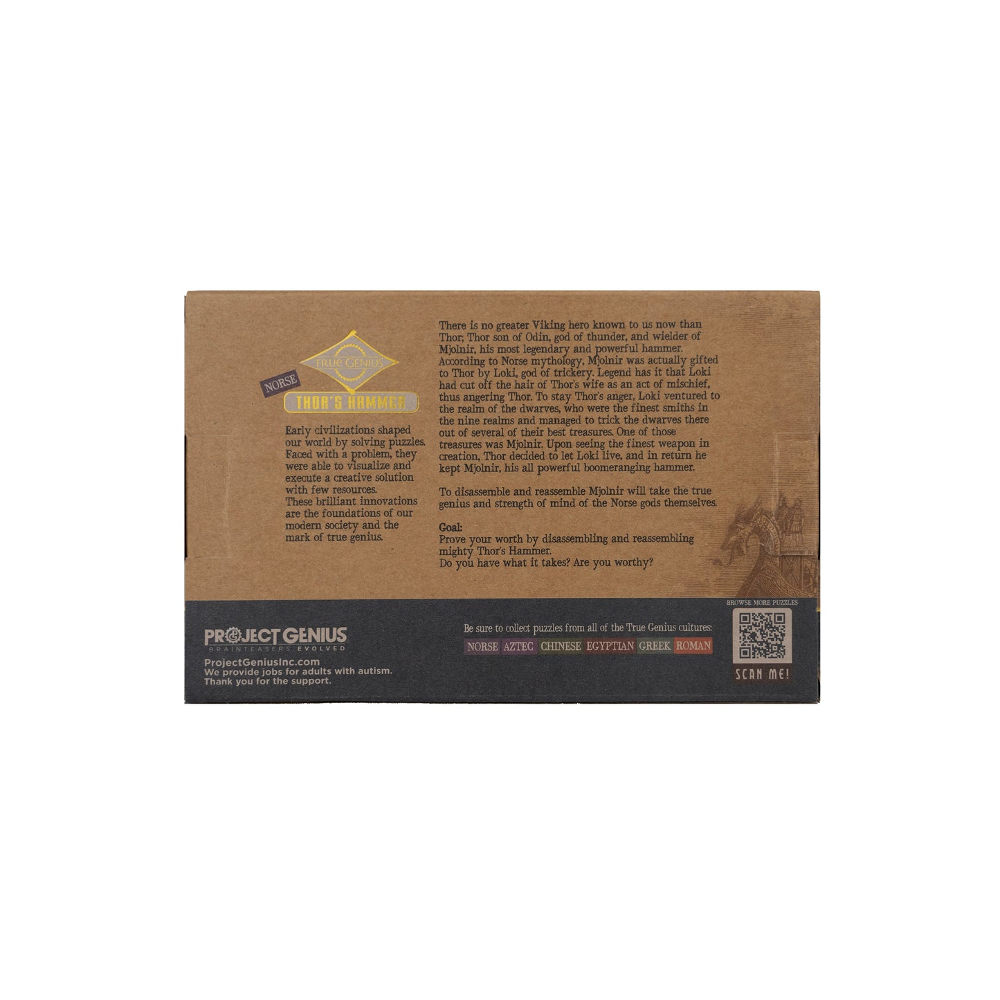 Thor's Hammer - Norse Wooden Brain Teaser