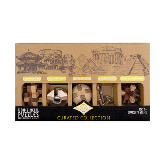 Curated Collection 5-Pack – Assorted Wooden & Metal Puzzles