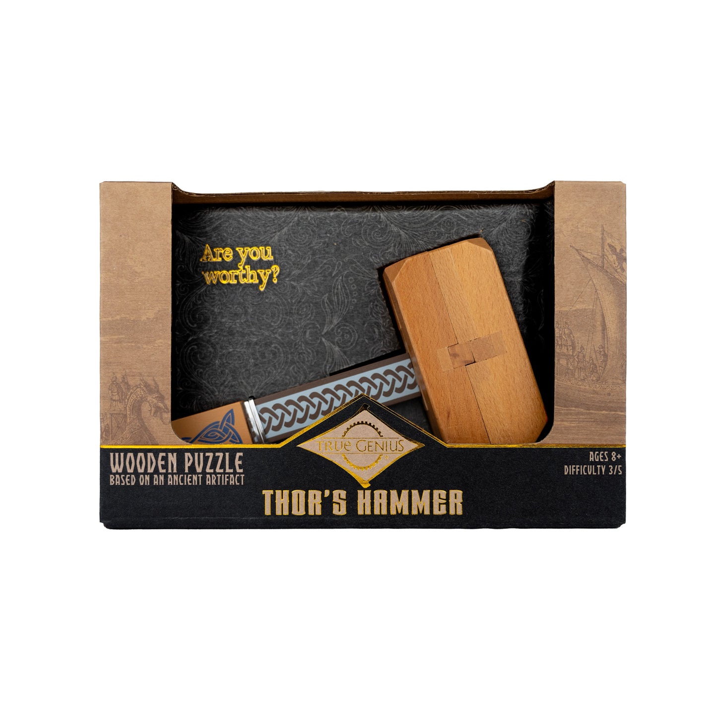 Thor's Hammer - Norse Wooden Brain Teaser