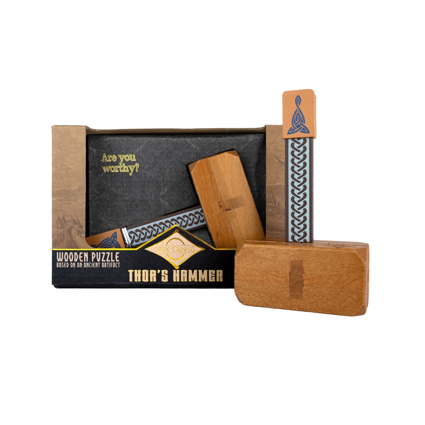 Thor's Hammer - Norse Wooden Brain Teaser
