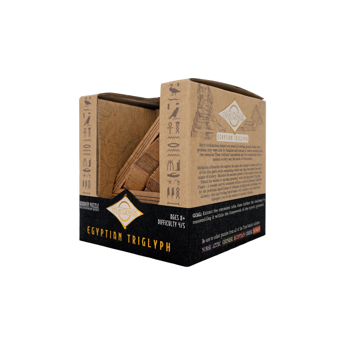 Egyptian Triglyph - Wooden Pyramid Brainteaser